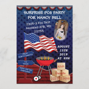 PCS Dog-tags Photo Bar B Que Party Invitation Kaart