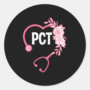 PCT Stethoscoop Ontwerp Patiëntenzorgtechnicus PCT Ronde Sticker