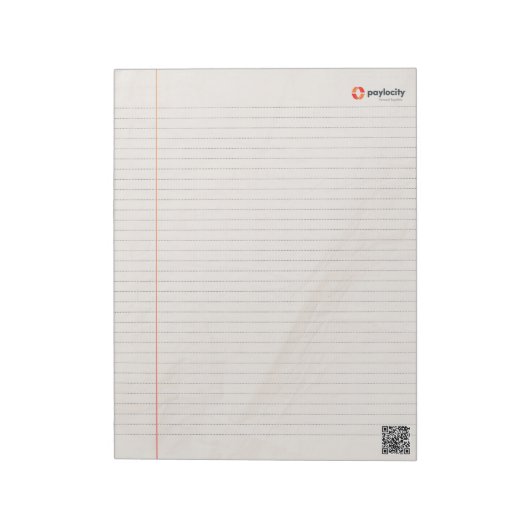 PCTY 8,5 x 11 Notitieblok met QR-code (Gedraaid)