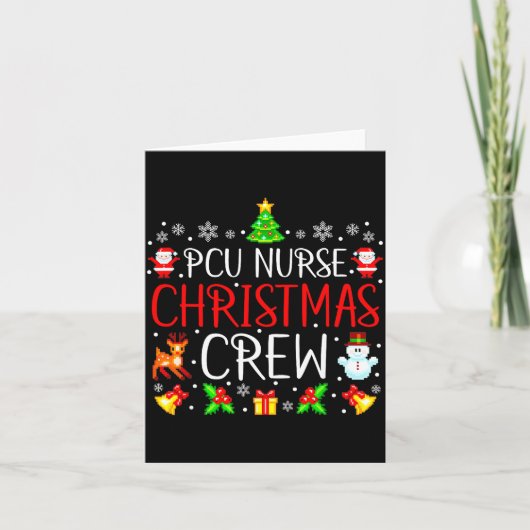 Pcu Nurse Christmas Crew Matching Xmas Kaart (Voorkant)