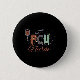 PCU Verpleegkundige Halloween Retro Verpleegkundig Ronde Button 5,7 Cm