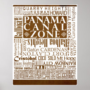 PCZ-lokaties op oud papier met rand Poster