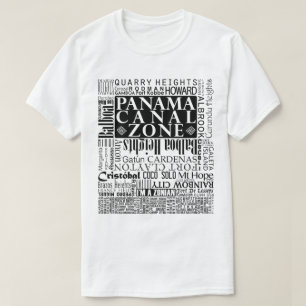 PCZ - Panama Canal Zone Locaties in zwart T-shirt