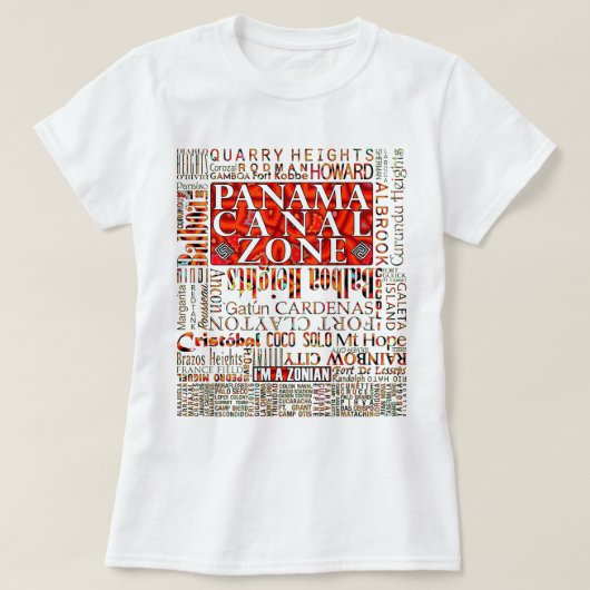 PCZ - Panama Canal Zone Locaties met Mola Design T-shirt (Design voorkant)