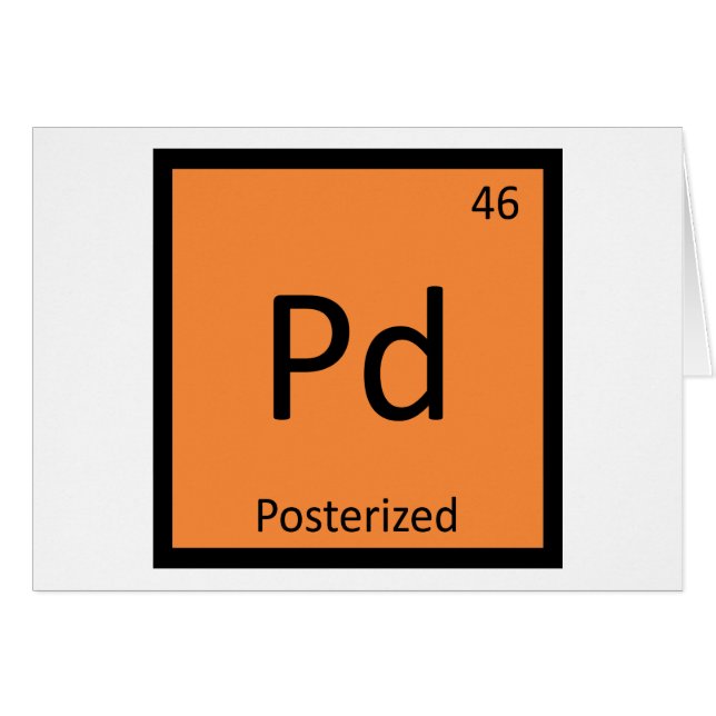 Pd - Tableau périodique de chimie de mème postéris (Devant horizontal)