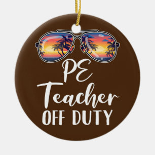 PE Fysieke Onderwijs Leraar uit dienst Zonnebrille Keramisch Ornament