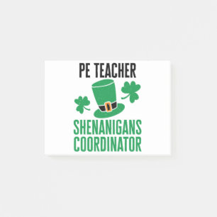 PE-leraar Shenanigans Coordinator St Patricks Day Post-it® Notes