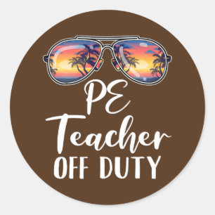 PE Physical Education Teacher Off Duty Sunglasses Ronde Sticker