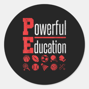 PE Teacher Gym Lichamelijke Opvoeding School Motiv Ronde Sticker