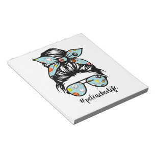 Pe Teacher Messy Bun Life Hair Glasses Phys Ed Notitieblok