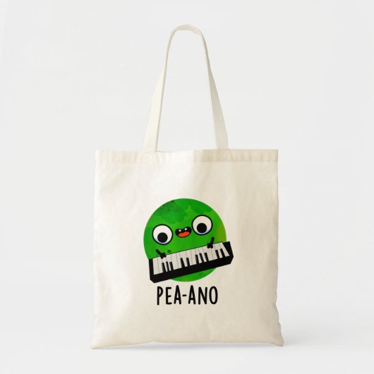 Pea-ano Funny Music Veggie Pea Pun Tote Bag (Voorkant)