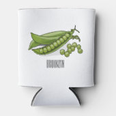 Pea cartoon illustratie blikjeskoeler (Voorkant)