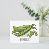 Pea cartoon illustratie briefkaart (Staand voorkant)