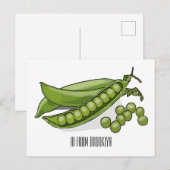 Pea cartoon illustratie briefkaart (Voorkant / Achterkant)