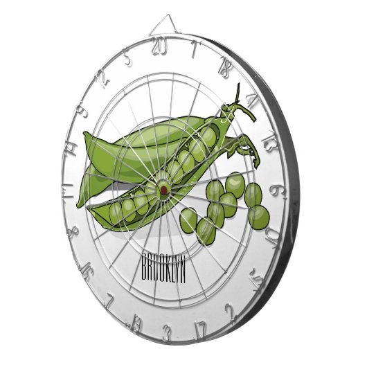 Pea cartoon illustratie dartbord (Voorkant Rechts)