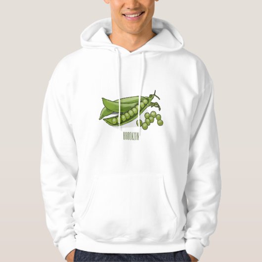 Pea cartoon illustratie hoodie (Voorkant)