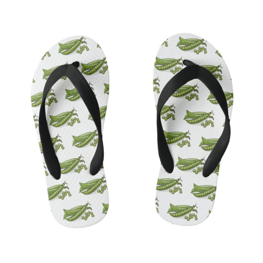Pea cartoon illustratie kinder teenslippers (Voetbed)