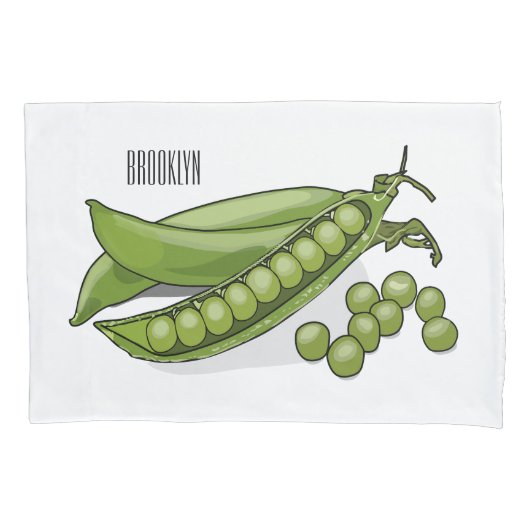 Pea cartoon illustratie kussensloop (Voorkant)