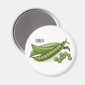 Pea cartoon illustratie magneet (Voorkant / Achterkant)