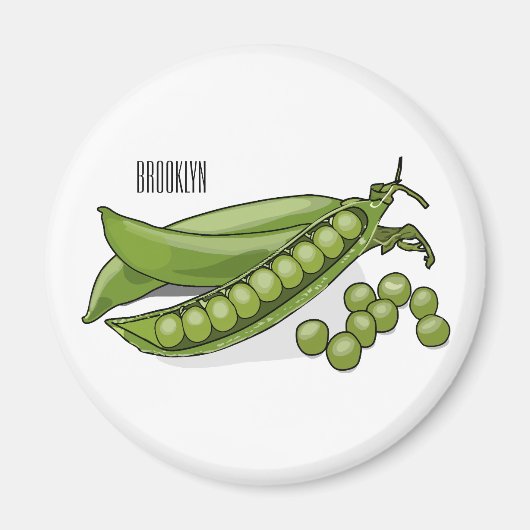 Pea cartoon illustratie magneet (Voorkant)