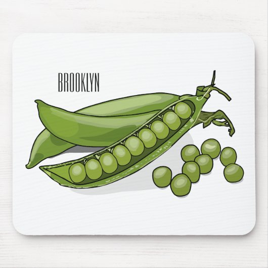 Pea cartoon illustratie muismat (Voorkant)