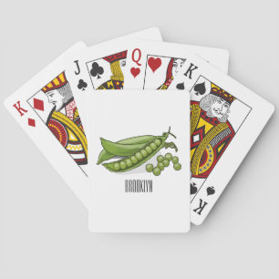 Pea cartoon illustratie pokerkaarten