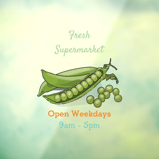 Pea cartoon illustratie raamsticker (Vel 3)