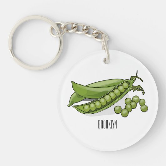 Pea cartoon illustratie sleutelhanger (Voorkant)