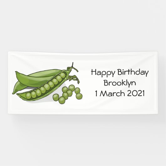 Pea cartoon illustratie spandoek (Horizontaal)