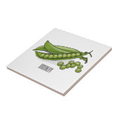 Pea cartoon illustratie tegeltje (Zijkant)