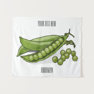 Pea cartoon illustratie wandkleed