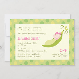 Pea in a Pod Baby shower Invitation - Fille