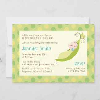 Pea in a Pod Baby shower Invitation - Garçon