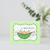 Pea In My Pod Triplets Baby shower Carte postale I (Debout devant)