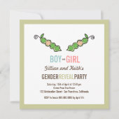 Pea in Pod Gender onthullen Baby shower uitnodigen Kaart (Voorkant)