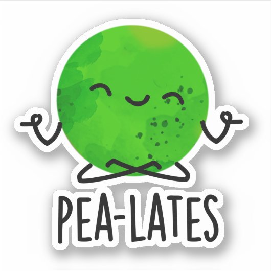 Pea-lates Funny Pilates Pea Pun Sticker (Voorkant)