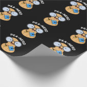 Pea-nerd Grappig Nerd Pindakaas Pun Donker BG Cadeaupapier (Hoek)