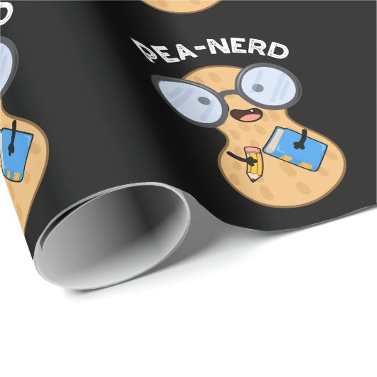 Pea-nerd Grappig Nerd Pindakaas Pun Donker BG Cadeaupapier (Rol Hoek)