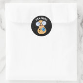 Pea-nerd Grappig Nerd Pindakaas Pun Donker BG Ronde Sticker (Tas)