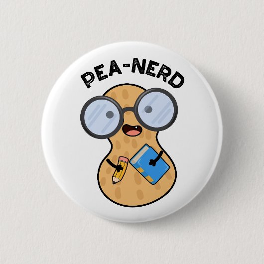Pea-nerd Grappige Nerd Pinda Pun Ronde Button 5,7 Cm (Voorkant)