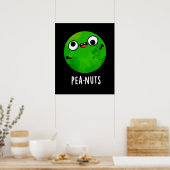 Pea-noten Funny Crazy Pea Pun Dark BG Poster (Keuken)