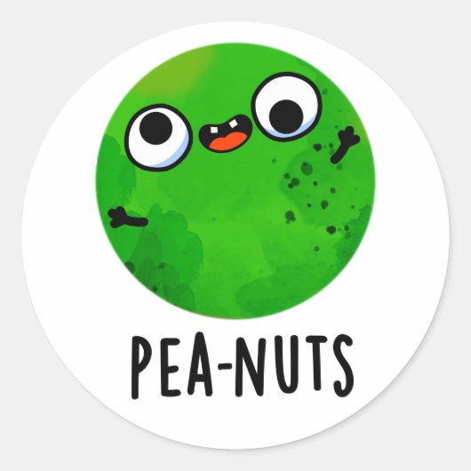 Pea-noten Funny Crazy Pea Pun Ronde Sticker (Voorkant)