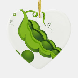 Pea Pod Cartoon Keramisch Ornament