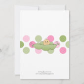 Pea Pod Girl Baby Shower Invitations │ Peau claire (Dos)