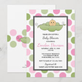 Pea Pod Girl Baby Shower Invitations │ Peau claire (Devant / Derrière)