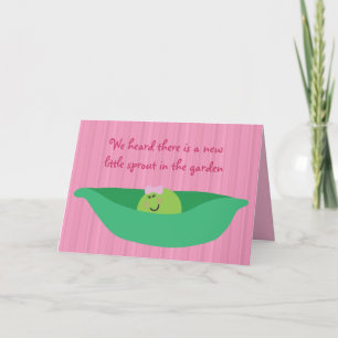 Pea Pod Pals New Baby Girl Félicitations Carte