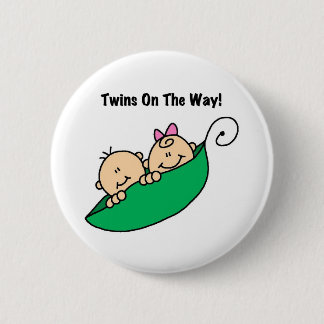 Pea Pod Twins on the Way Ronde Button 5,7 Cm