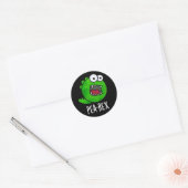 Pea Rex Funny Dinosaur Veggie TRex Pun Dark BG Ronde Sticker (Envelop)