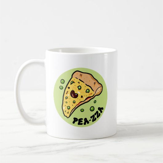 Pea-zza Cute Pizza Vegetable Pun Mug (Gauche)