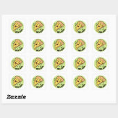 Pea-zza Schattigee Pizza Plantaardige Pun Sticker (Vel)